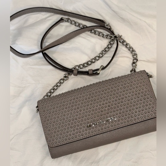 Michael Kors Handbags - Michael Kors Grey Studded Crossbody Bag